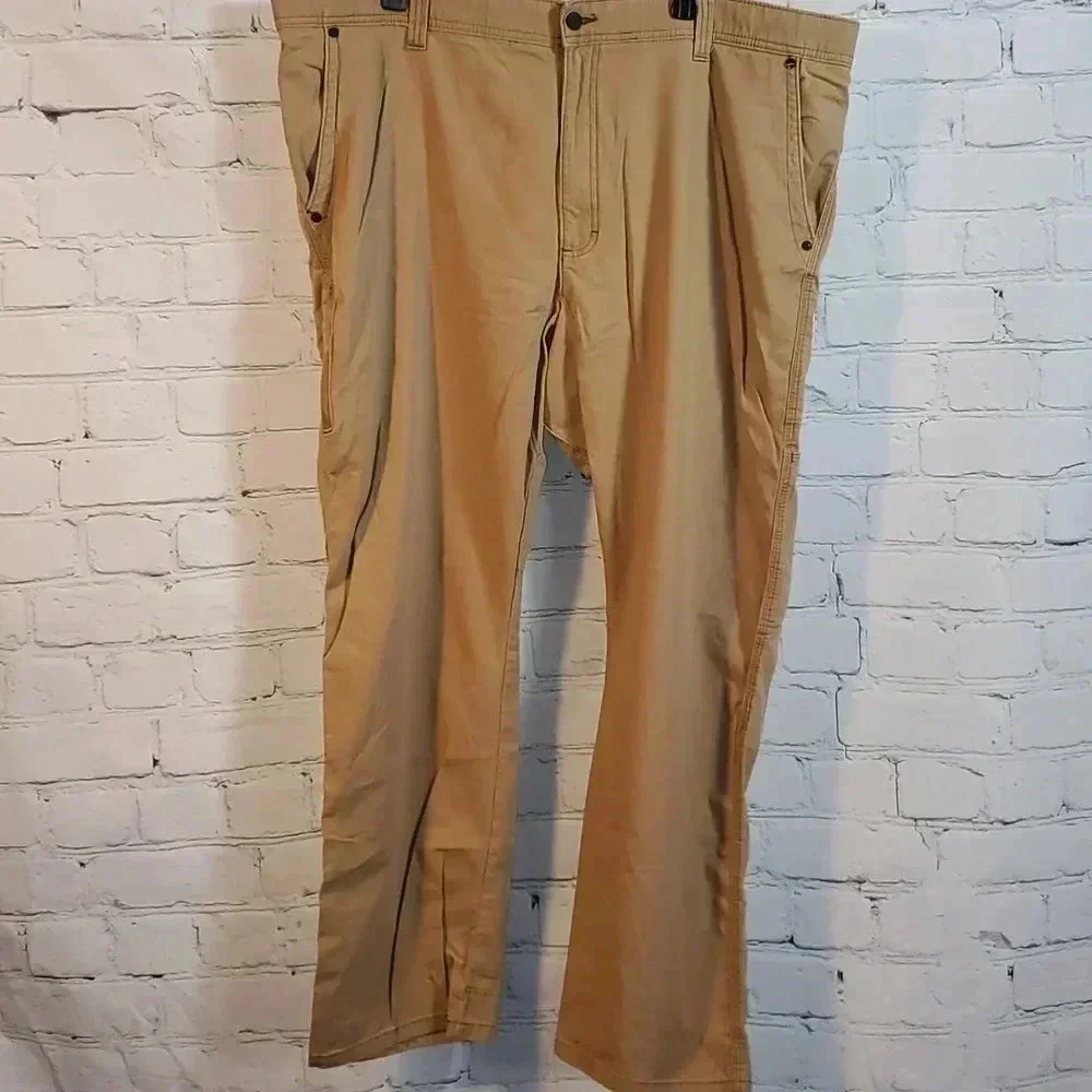 Wrangler Mens 44 x 30 Tan Hiking Pants Zipper Pocket Carpenter Stretch  NW855BE